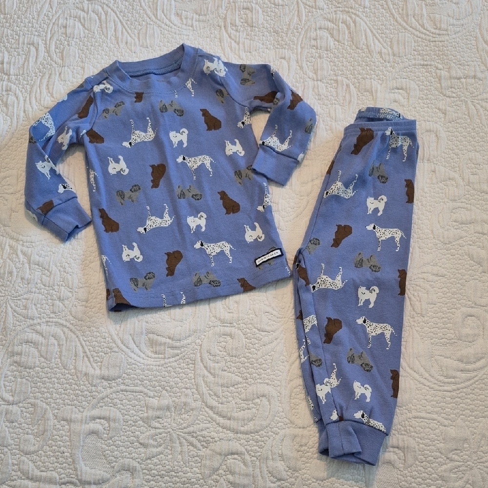 Janie and Jack boys 18 - 24 months blue dog design pajama set VGUC